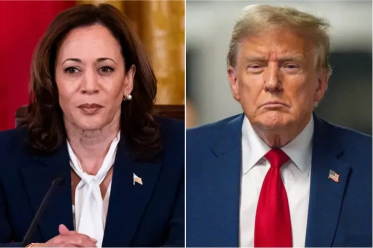 Trump and Kamala Harris