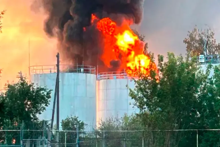 Ukrainian Drones Target Russian Airfield and Oil Depot