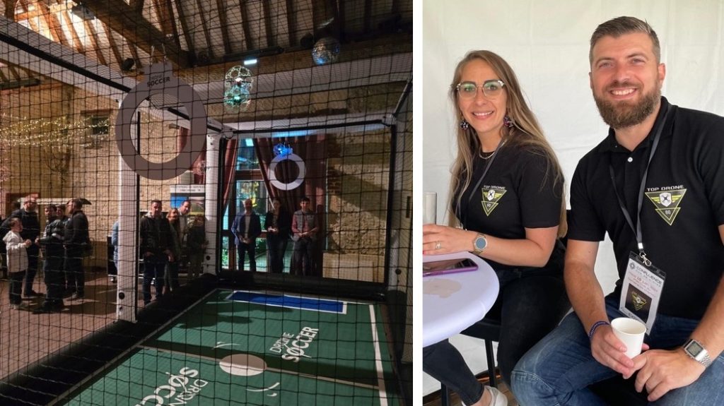 Méllina Fouquet and Jérémy Tetu launched the Drone Soccer in Oise and in Val-d'Oise.